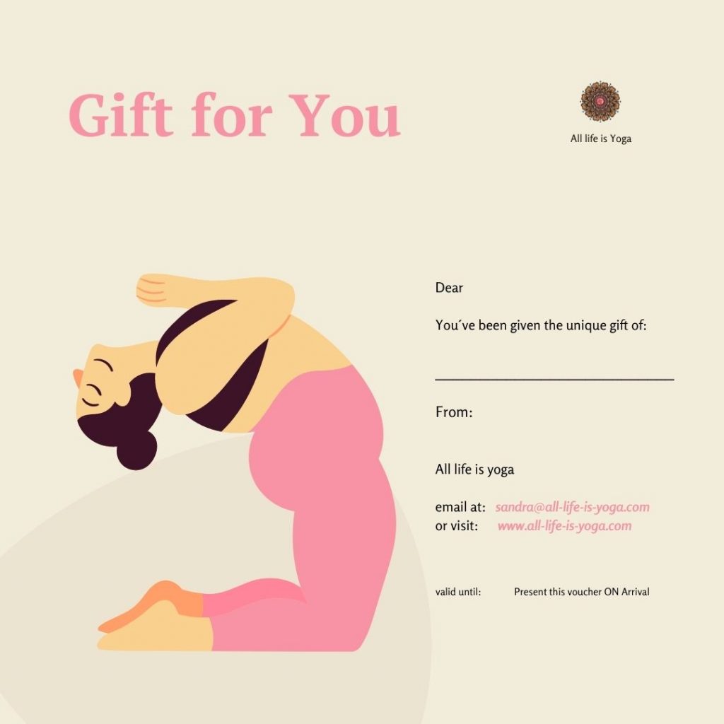 Yoga gift voucher - All life is yoga
